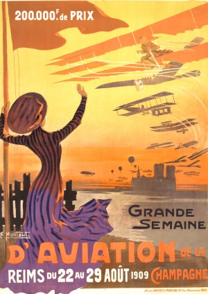 Reims France Aviation Poster Week August 22-29, 1909